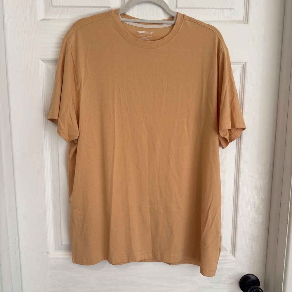 William Rast Mens Essential Tee Pima Cotton Tencel Modal Tan Orange XL NEW